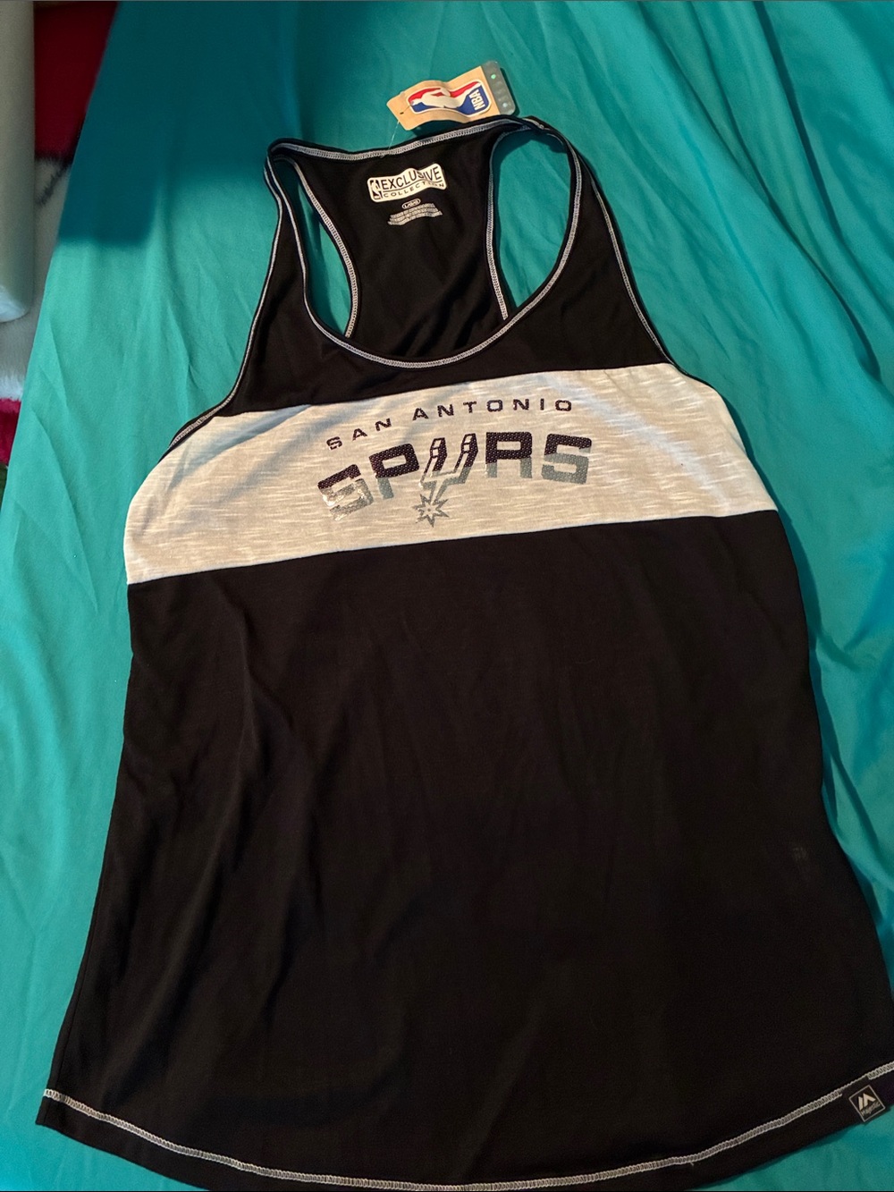 NBA official San Antonio Spurs Black and Gray Racerback Tank NEW with tags